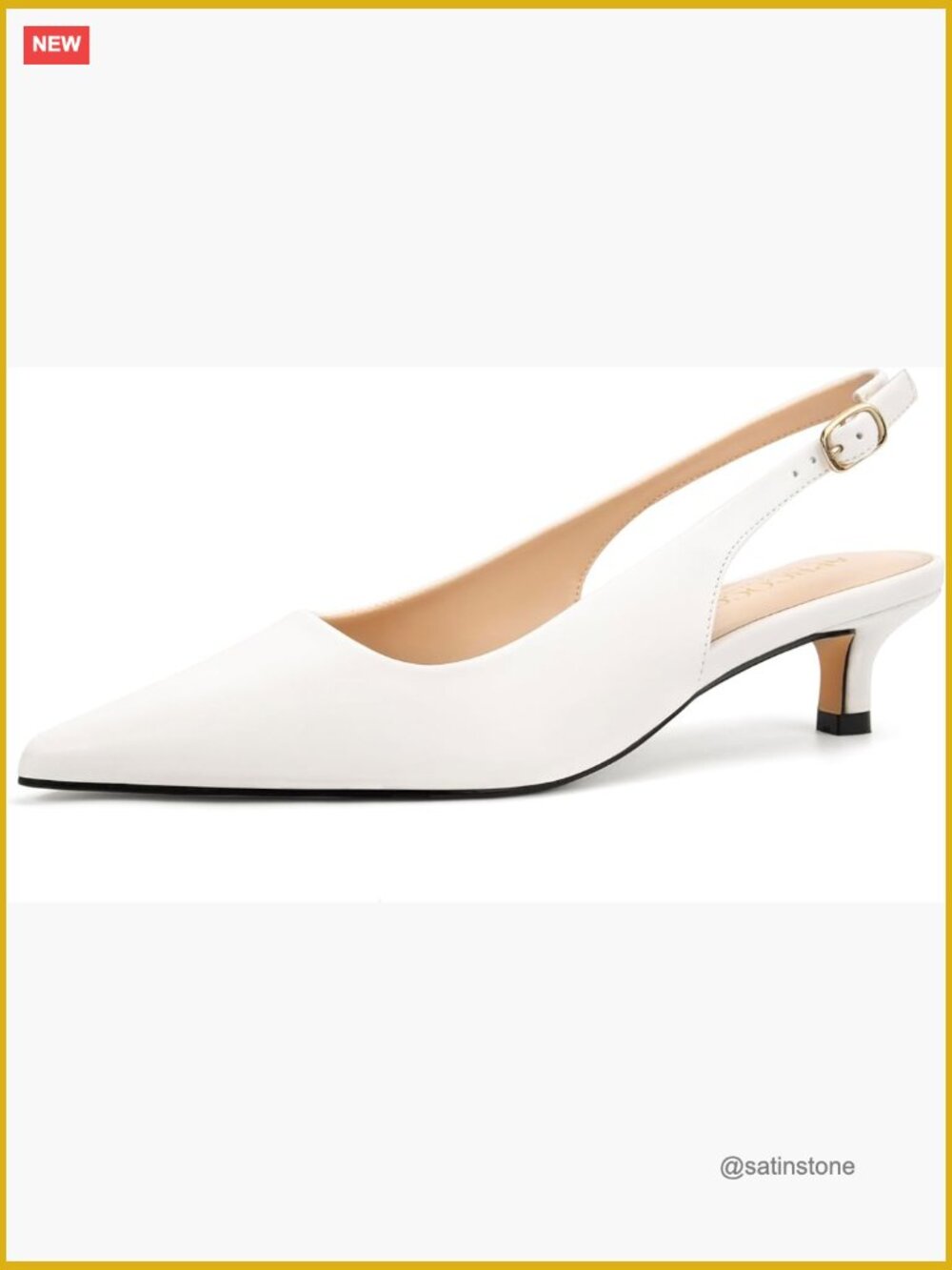 Women's Kitten Heels Slingback Pointed Toe Ankle Strap Pumps